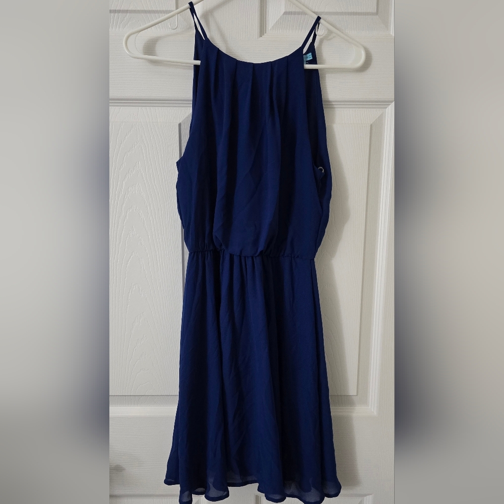 Dina Be Elegant Navy Blue Sleeveless Dress - XS